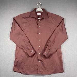 ETON Shirt Mens XL Red Rust Contemporary Button Up Long Sleeve 100% Cotton